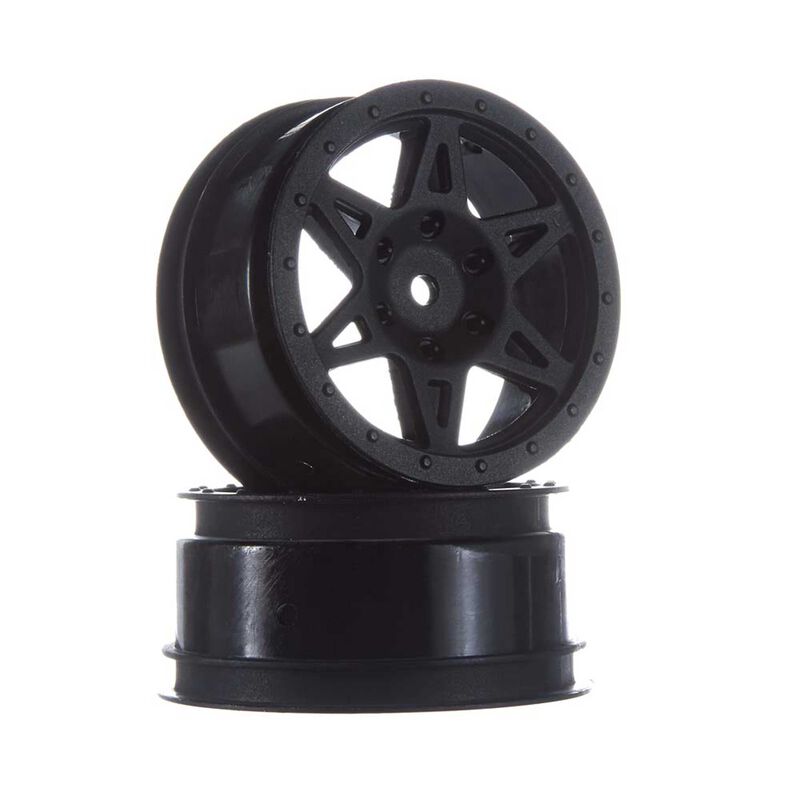 1/10 Front 2.2/3.0 Wheels, 12mm Hex, Black: Raider
